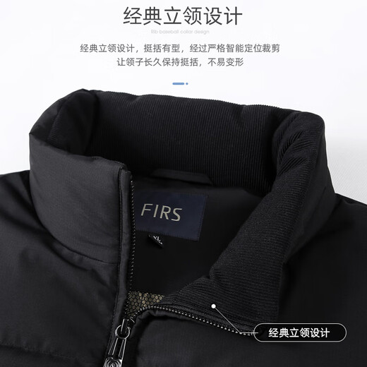 
Shanshan thickened cold-proof men's stand-up collar bread down jacket men's winter commuter cadre duck down jacket 753 black L (175)