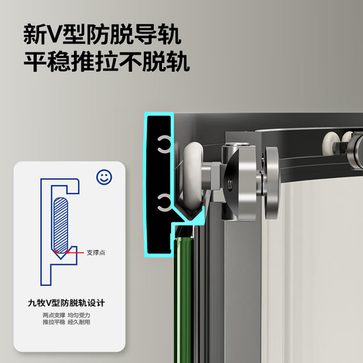 Jomoo customized curved fan-shaped sliding door shower room glass partition dry and wet separation 12 fan-shaped Yahei 900mm*900mm*1900mm does not include steam