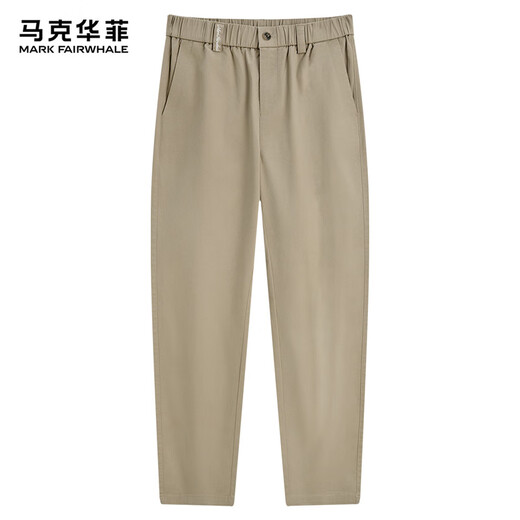 马克华菲【弹力舒适】休闲裤男25春季新款潮流百搭刺绣直筒纯色通勤长裤子 701卡其（经典直筒四季可穿） XL （高175-180重70-75）
