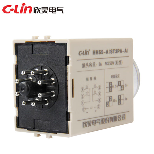 Xinling Electric HHS5 ST3PA-A/B/C/D/F/E/G AC220V DC24V power-on time delay relay ST3PA-F with PF-085A base AC380V