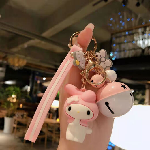 
Cartoon pudding dog keychain keychain internet celebrity girl cute creative gift personal doll car key pendant [little witch + bell] keychain