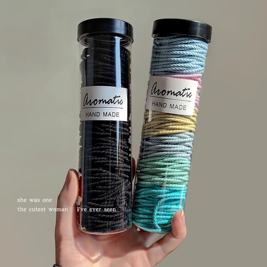 Danqin High Elasticity and Durable Traceless Hair Rope High Ponytail Hair Rope Simple Temperament Tie Hair Band Women's Hair Wrap Premium Leather Case _Black About 50pcs