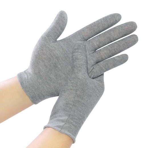 Thin gloves grey dirt-resistant, lightweight, breathable, sweat-absorbing, summer sun protection, disposable hand socks for men and women. Summer thin style-gray cotton (3 pairs)