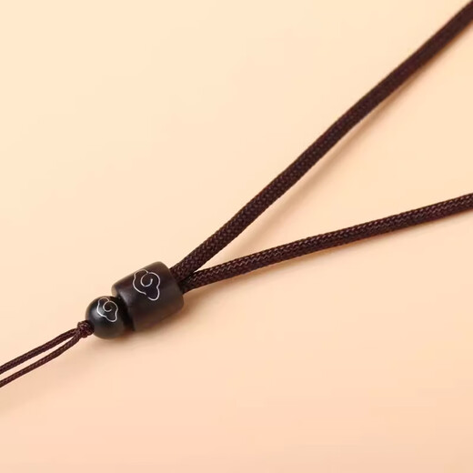Minamiuri pendant braided rope necklace pendant rope hanging neck rope jade pendant lanyard sandalwood auspicious cloud pendant jade pendant lanyard advanced sandalwood silver wire lanyard - black