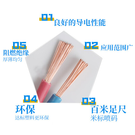 Ligne parallèle fil blanc à 2 conducteurs, fil carré de 2.5, 1.5 4 6, fil gainé carré, norme nationale blanche, 2 cœurs, 2.5 carrés, 100 mètres, 3500w