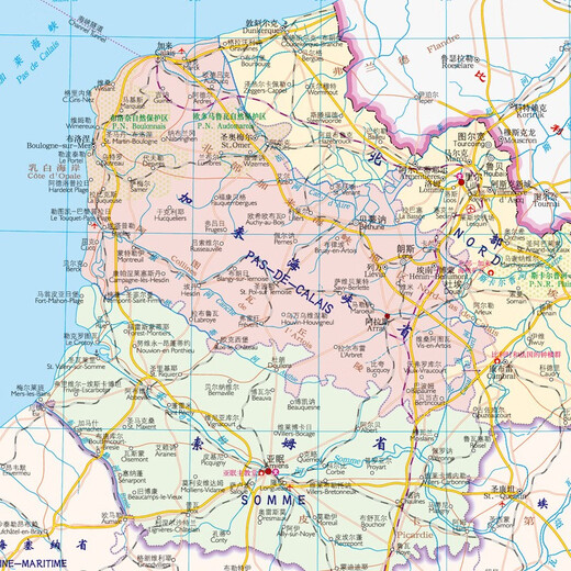 French Atlas, Chinese and foreign languages, France on the map, geography, history, major cities, tourism resources, travel around the world without leaving home. Tourism, travel planning tool book.