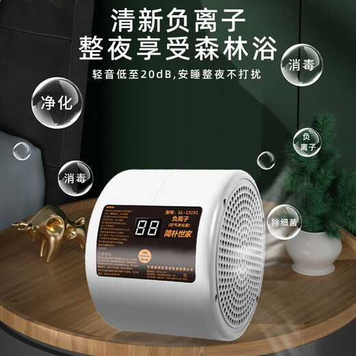 Jianshijia Negative Ion Generator Home Office Small Particle Size Negative Oxygen Ion Machine Air Purifier Ecological Grade Health Care Instrument Ruyao White 500 Million Negative Ion 40 Gold Needle Emitting Head (Send Test Pen)