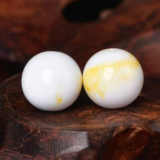Porcelain white beeswax single bead, natural raw mineral, unoptimized white flower nectar, white round beads, amber gold loose beads, 6MM carefully selected each bead