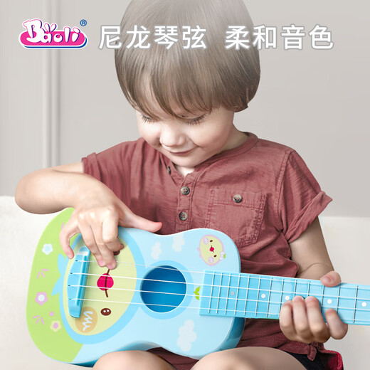 Baoli ukulele juguetes para niños pequeñas guitarra cuerdas ajustables de 3 años 6 baby music instrumento de cumpleaños regalo 1603 color de madera clara + sintonizador