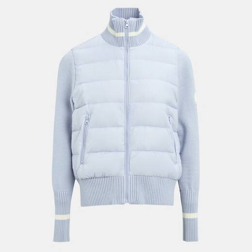 Xuezhongfei new style women's thin and classic down jacket spliced ​​and knitted design for women's short versatile and fashionable duck down jacket Qinglu Zi 6195 160/84A