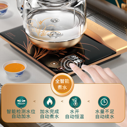 KAMJOVE spring-type fully automatic water-filling electric kettle, glass kettle, smart electric tea stove, thermal insulation, complete tea set H19 H17 upgraded lifting beam 0.8 liter