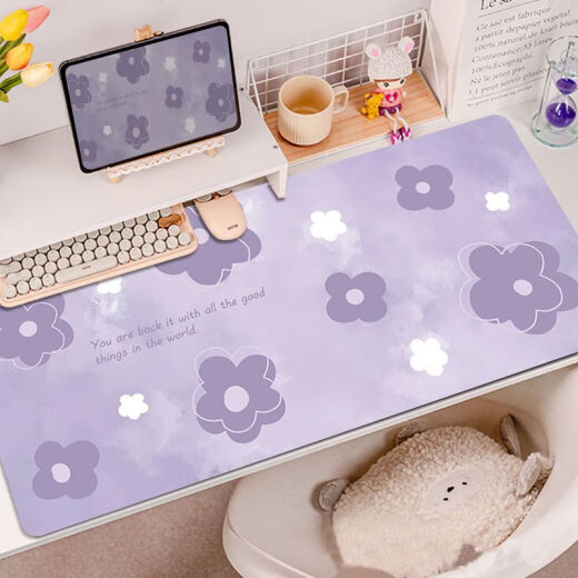 
Ye Yu purple butterfly flower mouse pad super large high-value girl wrist guard computer office writing mat table pad RK-3893丨Purple thickened lock edge 37 cm * 25 cm 2MM