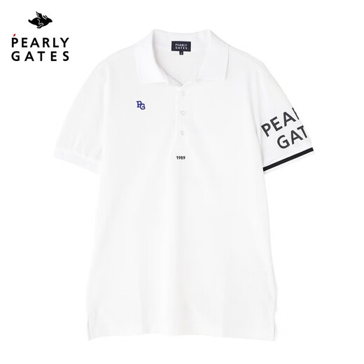 PEARLY GATES高尔夫夏季男士PG新款短袖T恤POLO衫休闲时尚golf透气运动上衣 白色053-4260701-030 M