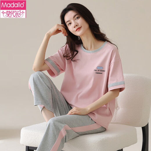Modal Pyjamas für Frauen im Frühjahr und Sommer kurzärmelige Hosen reine koreanische Baumwollstudenten können reine Baumwoll-Kleidungsanzüge im Sommer im Sommer YZT9719 Kurzlänge L (100-120jin [Jin gleich 0,5 kg]) tragen)