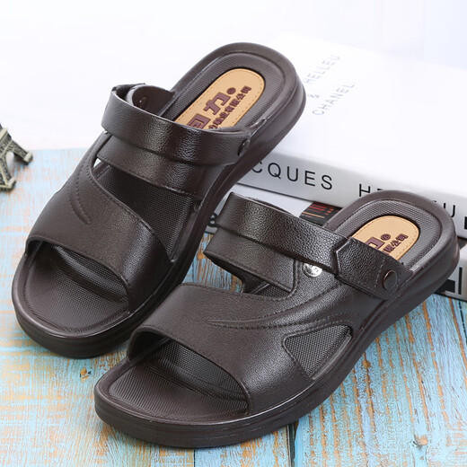 Huili Sandals Новые бутик-сандалии, дышащие, не скользит, устойчивые к износу, двузначные, простые пляжные сандалии, Huili (новый стиль) 3888/коричневый 40 250