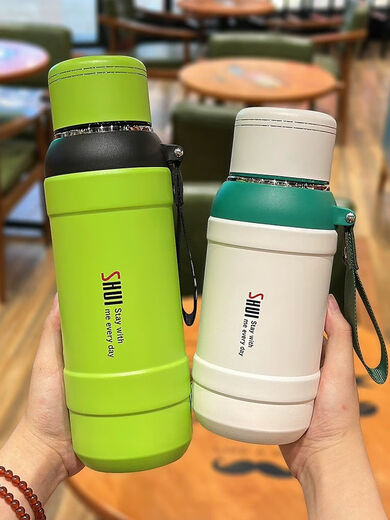 Zhenshui Kaipeng Estudiantes masculinos y femeninos 316 Termos de acero inoxidable de vacío portátil Gran capacidad Copa de agua deportiva al aire libre 600ml 7170 White 701ml-900ml