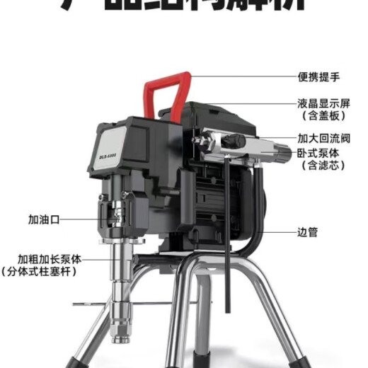 935智能高压无气喷涂机乳胶漆涂料油漆930大功率喷涂机设备 695豪配5800W不锈钢