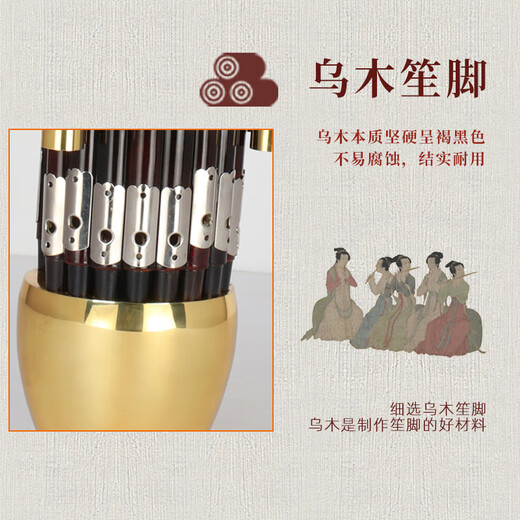 宏艺凤鸣宏艺凤鸣笙乐器14簧17簧21簧初学专业扩音紫竹圆方笙厂家直销演奏 17簧D调扩音管（紫竹+白管+箍）