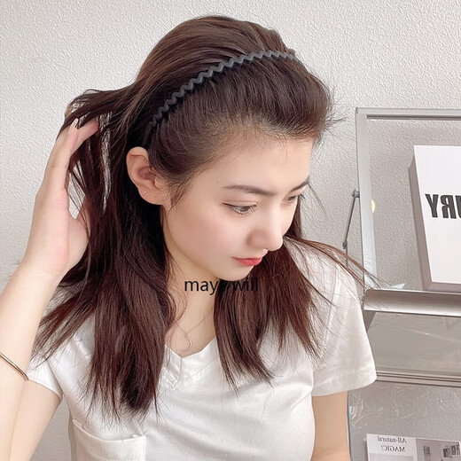 Jack Viney toothed anti-slip hair hoop for girls, rubber, hair removal, face washing, makeup fixing, broken hair artifact, hair color press 9274I black hair hoop