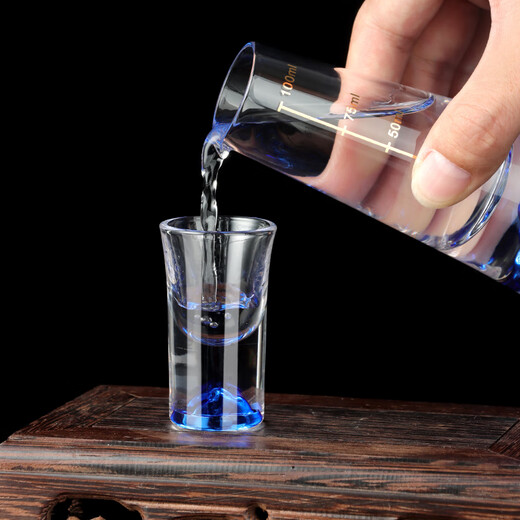 Baijie blue iceberg crystal white wine cup Chinese-style home with scale wine divider small wine glass spirit cup 1 pot 2 cups