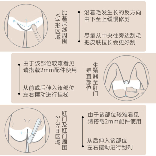 Yi'er electric private shaver, female private shaver, hair removal instrument, underarm leg hair, anal hair, and temple hair remover, men's vagina multi-functional shaver, holiday gift, three-in-one multi-functional shaver (full body washable and hygienic)