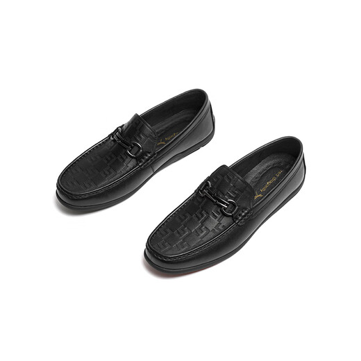 Rote Libelle -Flocken -Herrenschuhe Frühling neuer Männer lässige Lederschuhe Lazy Beanie Schuhe Sleas WHA14110 Black 39