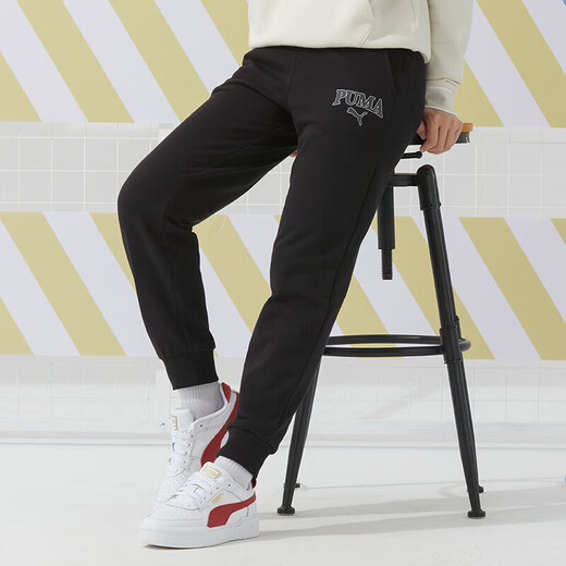 Puma (PUMA) sports suit women knitted sportswear base hooded sweatshirt pullover trousers casual pants 682176-87+682178-01 S