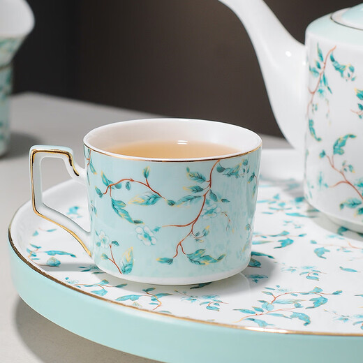 Yanze Light Luxury Wedding Gifts Wedding Gifts for Couples Tea Sets Cup Sets Housewarming Gifts Rotatable Light Fragrance Qingya Water Sets Eight-piece Set-Gift Box