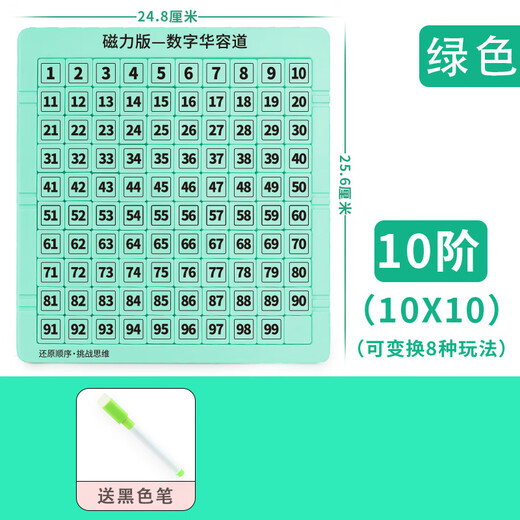 京佳数字华容道100格磁力版 儿童玩具磁性版中小学生滑动拼图 【磁力版】马卡龙100粒
