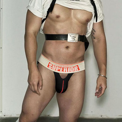 角色扮演性感睡衣男士专用自慰内裤夫妻刺激制服诱惑小胸丁字裤三 黑色-情趣内裤床上约会战袍免脱 男士内裤丁字裤男