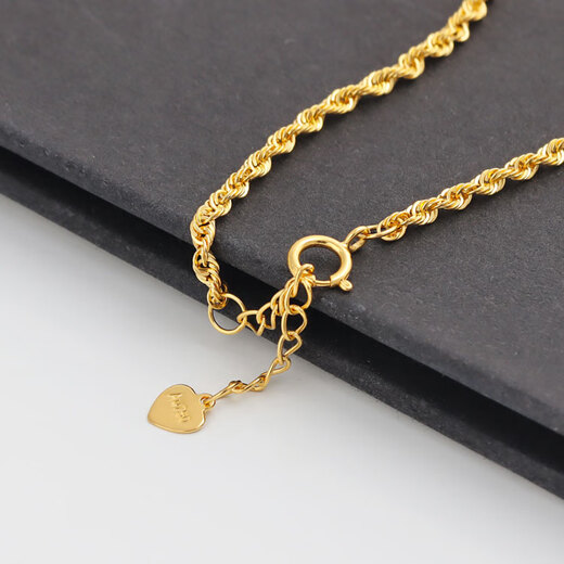 Miling 18K gold hollow twist rope ultra-light twist bracelet k gold plain gold women's bracelet 18K gold 16+3cm1g