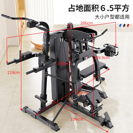 Zhuopai fitness equipment home multi-functional all-in-one set combination men's equipment sports strength Zhuopai comprehensive trainer c003 package installation + 60kg environmentally friendly barbell plate