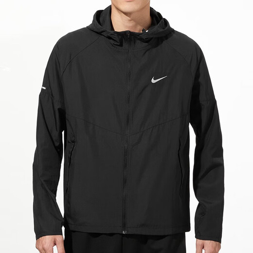 NIKE官方连帽外套男装新款梭织防风跑步训练健身运动服 男士休闲夹克 梭织速干休闲外套建议拍大一码 S