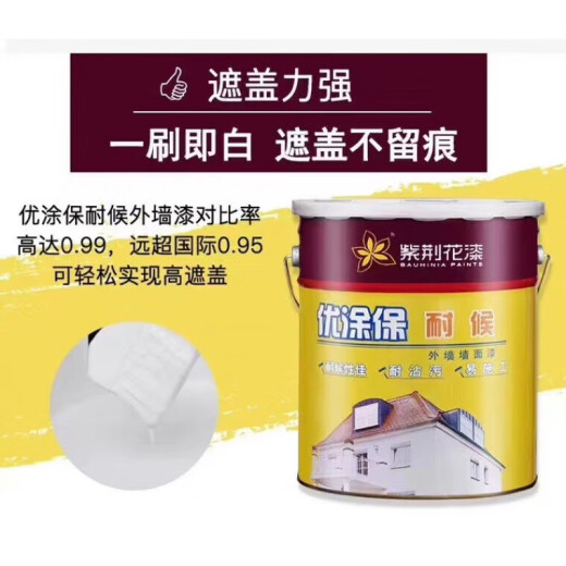 Youtu weather-resistant exterior wall paint 15L/weather-resistant latex paint exterior wall paint environmentally friendly paint 20KG Bauhinia exterior wall paint