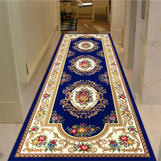 Teppichgang Home Corridor Teppich Hotel Eingang Anti-Rutsch-Pads Korridor Chinesische Bodenmatten können angepasst und geschnittene europäische klassische Blaugold-Diamant-Samt 60*100 cm geschnitten werden