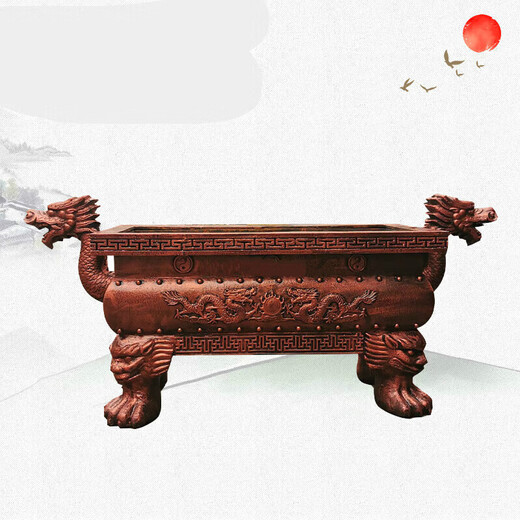 Xiao Xiaobuluo temple cast iron incense burner pure copper large paper burning large incense burner outdoor rectangular temple cast iron 1 meter 2 meters insert incense burner 60 cm long 30 cm wide custom gold