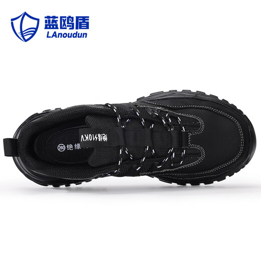 Blue Owl Shield Labour Protection Shoes Herren vierjährige leichte weiche Sohle Ultra-Faser-Isolierstahlkopf Anti-Smash- und Anti-Spun-Funktionskonstruktionsstelle Sicherheitsschuhschuhe [isoliert 10 kV] Ultra-Licht-Elektriker Schuhe 43