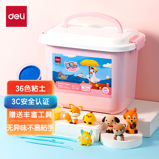 Deli 36 Color Ultra Light Argile Baby Children Couleur de boue Plassine Argile Argile MAIN MAIN MAINT