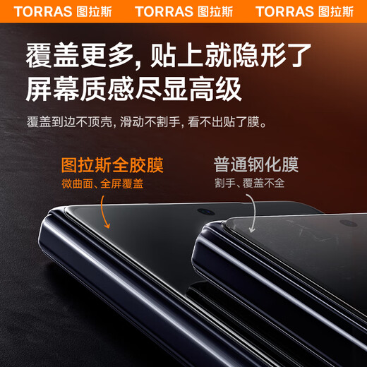 图拉斯【官 方 顶 配丨3D热弯原感膜】适用华为x5手机膜x6钢化膜matex5典藏版x3顺滑抗指纹防摔爆保护膜 华为 MateX5/X3 通用 全胶钢化膜 升级超防摔+爽滑抗指纹+赠贴膜神器