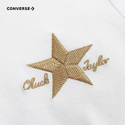 Converse children's clothing girls short-sleeved dress summer new children's patchwork children's skirt pure white 110/56 recommended height 104-110cm