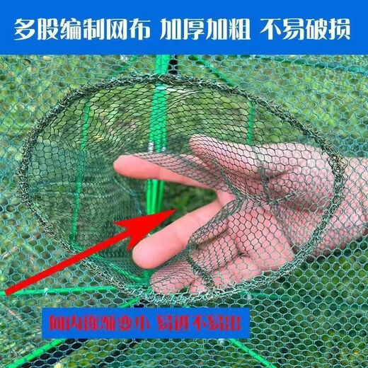Fishing net, shrimp pot, fishing pot, automatic folding eel pot, shrimp net tool, fishing gear, lobster catching net, multi-port fishing, 12 holes (60cm diameter double hole)