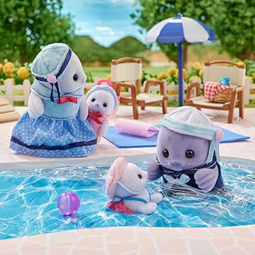 Sylvanische Familien japanische Seal Familie spielen Haus Girl Spielzeugpuppe Anzug Geburtstag Geschenke für Kinder