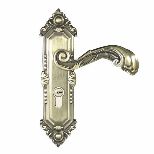 Renjuyi customized door lock indoor bedroom household mechanical door lock set handle solid wood door lock room door lock three-piece set red bronze hole spacing 175-standard 125 35-45MM universal type with key