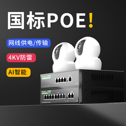 HEMUELE POE power supply switch lightning protection 8-port Gigabit POE+2 Gigabit uplink+2SFP 120W