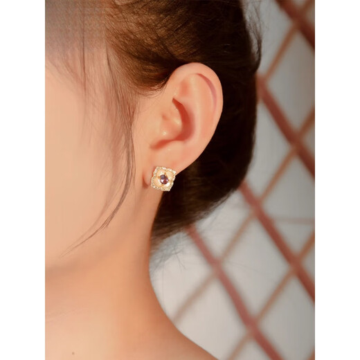 Fat Donglai quality tanzanite earrings for women s925 silver country trend earrings niche design autumn and winter earrings style 1 s925 silver tanzanite earrings