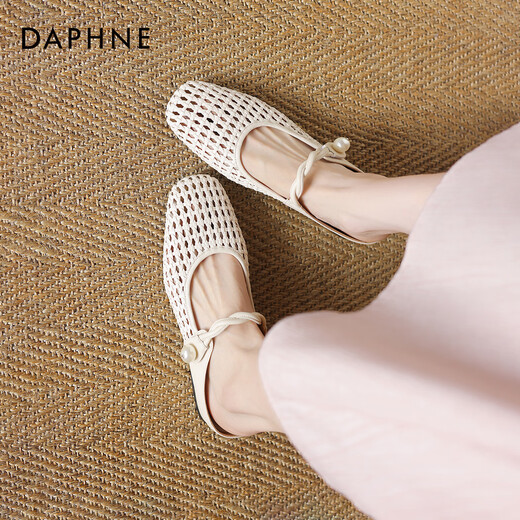 Daphnes chinesisches Valentinstag Retro Hollow Mary Jane Halbschuhe für Frauen 2025 Neuer Sommer geflochten