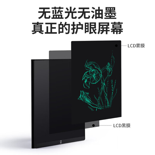 PBJ液晶手写板细笔迹不扩散带皮套高亮屏办公教育草稿板留言板写字板学生黑板手绘画画板定制图案LOGO 15英寸双屏幕细笔迹黄色+保护套