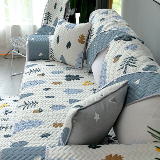 Qingwei double-sided sofa cushion, sofa cover, sofa towel, four-season universal anti-slip cushion, small fresh 70*70cm single piece