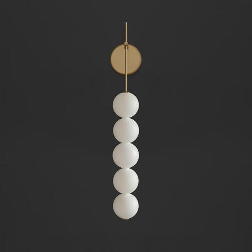 Yaotian Bedroom Lamp Living Room Staircase Designer Spherical Decoration Long Wall Lamp Wall Lamp Long Wall Lamp Porch French Style Golden Lamp Body Long Style (Acrylic Ball)