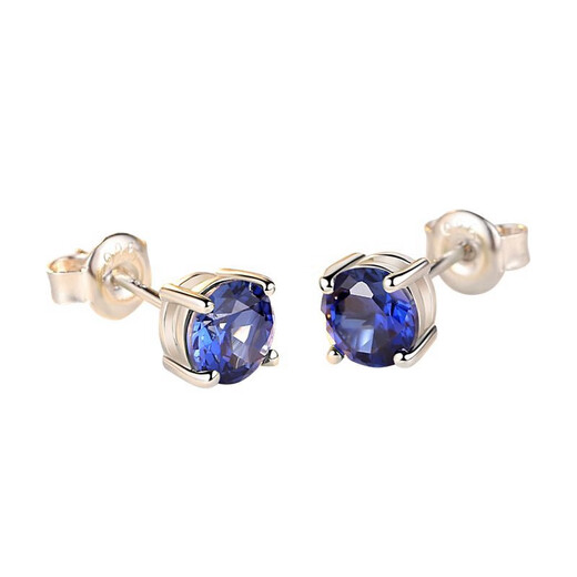 Shien sapphire earrings for women Japanese and Korean inlaid colored gemstone earrings sterling silver plated 18k gold fashion earrings tanzanite
